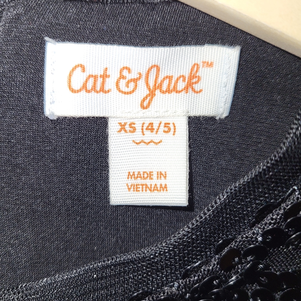 Cat & Jack Girls Black Sequence Dress. Size XS 4/5. Brand New. - Picture 4 of 5